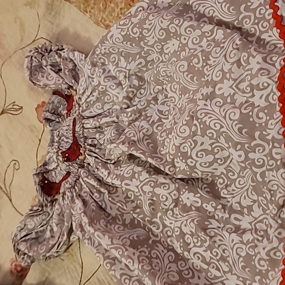 Cardinal smocked dress